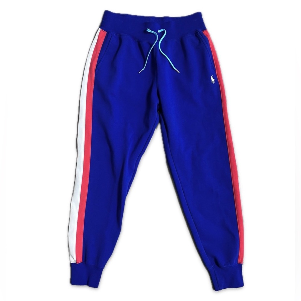 Polo Ralph Lauren Striped Joggers Women's Size S Blue Sweatpants Colorblock